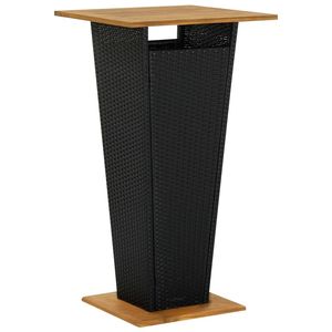 Modern <b>Square</b> Medium <b>Bar</b> <b>Table</b> Black PE Rattan Outdoor <b>Table</b> - Product Image 1