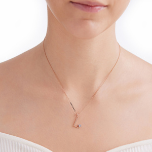 Collar con Colgante de Diamante Cultivado en Laboratorio con Inicial L en Forma de Corazón, de Lujo, para Mujer, en Oro de 10K, 14K, 18K, Plata 925, 935 - Product Image 2