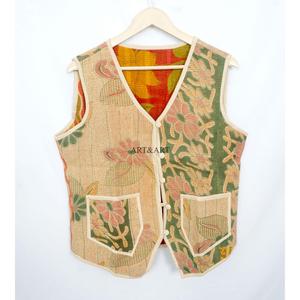 Handmade Vintage Cotton Kantha Vest for Women <b>Short</b> Quilted <b>Jacket</b> for Autumn Season Women's Vintage <b>Short</b> Kantha <b>Jacket</b> - Product Image 5