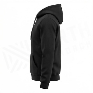 Sweat-shirt décontracté pour homme, noir, avec imprimé NA, poche avant, coupe classique, pour l'automne - Product Image 3