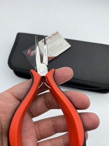Alicates de extensión de cabello con punta I de acero inoxidable negro y rojo de alta calidad al por mayor para extensiones de cabello humano - Product Image 2