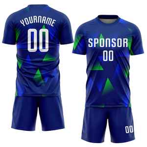 Uniforme de Fútbol Personalizado para Hombre, Manga Corta, Degradado Azul, Sublimado, Absorbente de Humedad, Corte Regular, Uniforme para Adultos, Fabricante OEM - Product Image 1