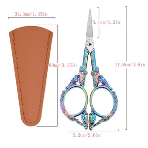 Tijeras retro para cutículas con funda de cuero, diseño vintage de pájaro, tipo 4.6, herramienta de costura, manualidades DIY, corte de hilo, tela y costuras - Product Image 6