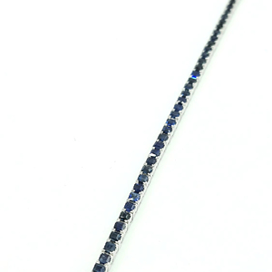 Bracelet tennis en argent sterling saphir naturel de luxe fait main, bijoux classiques personnalisés pour femmes, cadeaux pour mariages et fêtes, certifié - Product Image 1