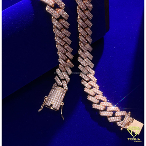 สร้อยคิวบาหนักแบบหรูหรา ประดับเพชรโมอิสซาไนต์ เงินแท้ 925  ขายส่ง - Product Image 2