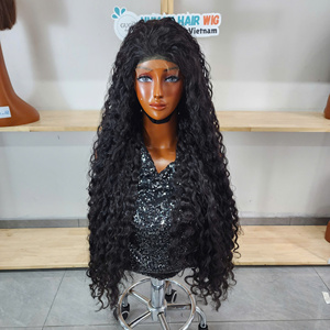 Perruque frontale HD en dentelle de cheveux humains vietnamiens, de 30 pouces, bouclée birmane, pour femmes noires, produits de beauté - Product Image 1
