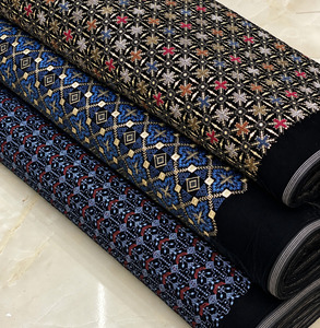 <b>Velvet</b> Embroidered Fabric Designer Fabric Luxury Fabric <b>Velvet</b> Lace Fabric for Modest Fashion Garment Manufacturing Export EU UK - Product Image 2