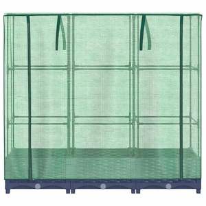 Lit de culture surélevé bleu-gris en polypropylène et polyéthylène, de taille moyenne, en fer, pour serres et jardins - Product Image 4