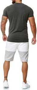 Pantalones Cortos de Punto de Algodón con Bloques de Color para Hombre, Transpirables, Casuales, para Verano - Product Image 3