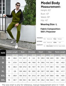 Ensemble de survêtement décontracté pour homme, vert olive, à capuche, manches longues, fermeture éclair, couleur unie, respirant, en polyester et coton, collection 2026 - Product Image 6