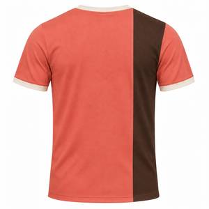 T-shirt d'entraînement à manches courtes pour homme, avec empiècements verticaux et blocs de couleur, vêtement d'équipe personnalisé, tissu jersey à séchage rapide - Product Image 3