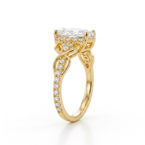 แหวนหมั้นเพชรทรงมาร์คีส์ ทองคำขาว 14K ลายฉลุวินเทจ น้ำหนัก 1.50 กะรัต เพชรเพาะเลี้ยงในห้องปฏิบัติการ เครื่องประดับเจ้าสาวสำหรับเธอ - Product Image 5