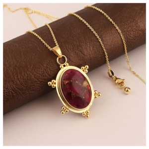 Collier fantaisie minimaliste plaqué or 18 carats en laiton, design unique et tendance, idéal pour mariage et anniversaire, le plus vendu en gros - Product Image 5