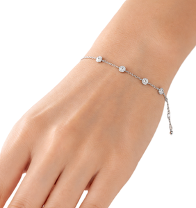 925 Sterling <b>Silver</b> Stunning Delicate Mini Lab Grown Diamond Chain <b>Bracelet</b> 18K <b>Solid</b> Gold Natural Diamond Dazzling Jewelry - Product Image 5