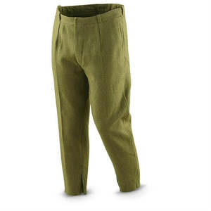 Men's Olive Green <b>Wool</b> Trousers For Romanian Uniform High Waist Straight Fit Anti-Wrinkle Casual <b>Pants</b> Autumn Wear - Product Image 1