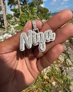 จี้เพชรโมอิสซาไนต์ทรงกลม 3 กะรัต ชื่อสั่งทำได้ สำหรับผู้ชาย ชุบทองคำขาว 14K - Product Image 5