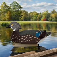 Décoys de canards flottants en bois réalistes en HDPE, protection de l'environnement, poids avant, moule privé, pour la chasse