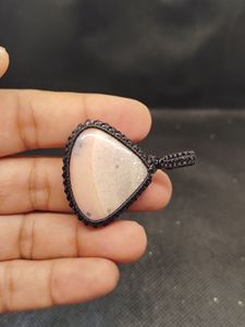 Pendentif en macramé opale rose avec cabochons de pierres précieuses naturelles, pendentif en macramé fait main, lot mixte - Product Image 5