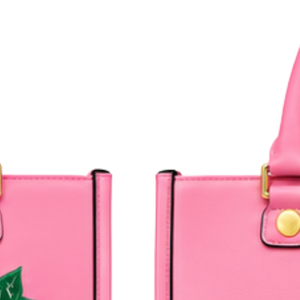 กระเป๋าโท้ทผู้หญิงสีเขียวชมพูลายใบไม้ แบรนด์ Green Pink AKA Ivy  กระเป๋าสะพายไหล่แฟชั่นลำลองพร้อมหูหิ้วคู่สำหรับช้อปปิ้ง - Product Image 4