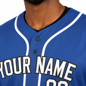 Camiseta de Béisbol para Hombre SINEWY SPORTS, Personalizable con Nombre y Número, Degradado Azul y Negro, Manga Corta, Transpirable y que Absorbe la Humedad - Product Image 3