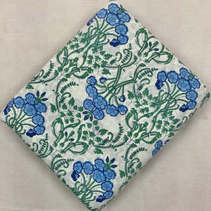 Tissu en coton doux à motif floral, imprimé indien fait main au bloc, pour confection de vêtements d'été et chemises au mètre - Product Image 3