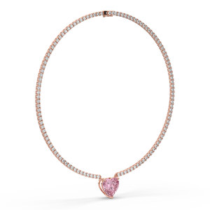 Luxeshine 24.76 CARAT Lab Grown Heart and Round Brilliant Cut Diamond <b>Necklace</b> for Women Luxury IGI Certified - Product Image 5