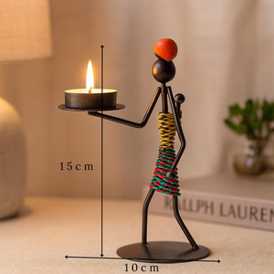 Porte-bougie décoratif en fer forgé fait main, décoration de table, accent décoratif pour la maison - Product Image 6