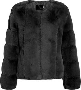 Nuevo Diseño, Abrigo de Invierno para Mujer, Elegante, de Alta Calidad, con Solapa de Imitación, Manga Larga, Cálido, Peludo, Holgado, de Piel Sintética de Zorro - Product Image 1