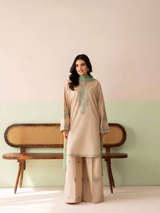 Womens Pure Roman Silk <b>Top</b> Plazzo Dupatta Set 3mm <b>Sequins</b> Embroidery Lace Border Fully Stitched Wedding Festive <b>Party</b> Ethnic Wea - Product Image 1