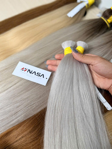Extensions de cheveux humains vierges VSVN en vrac, lisses, blond cendré clair, pointes pleines, cheveux vietnamiens - Product Image 4