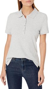 Camiseta Polo de Manga Corta para Mujer, Color Verde Sólido, Corte Regular, 100% Algodón, Tejido Oxford, Estilo Liso Teñido - Product Image 6