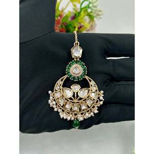 Indian Ethnic Brass Moissanite Mang Tika-Casual Artificial Jewellery - Product Image 3