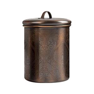 Heritage Style Aged Galvanized Canister Duo Handcrafted Raw Timber Top Countertop <b>Storage</b> - Product Image 6