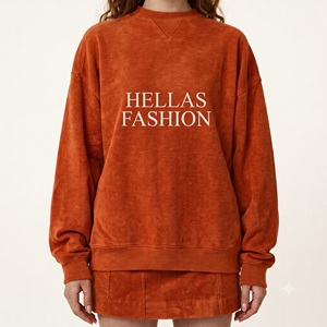 Sudadera de cuello alto para mujer, de tejido grueso (mezcla de poliéster/algodón) 300g, cortavientos, transpirable, con mangas caídas - Product Image 1