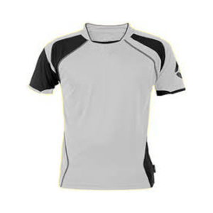 เสื้อยืดคอกลมแขนสั้นสีชมพูสำหรับผู้ชาย ทรงปกติ สไตล์สปอร์ต ผ้าถัก โพลีเอสเตอร์ 100% แห้งเร็ว สีพื้น - Product Image 4