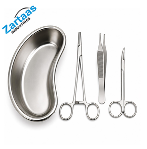 Conjunto de Instrumentos Quirúrgicos |   Portaagujas CE, Pinzas Adson, Tijeras para Iris con Bandeja Renal de 8 pulgadas |   Acero Inoxidable - Product Image 1