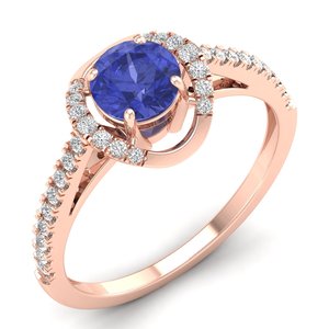 Anillo Infinito de Tanzanita con Corte Redondo de 0.84Ct y Oro de 14K, Precio al por Mayor REYES, para Mujer, Certificado IGI, Joyería Fina con Diamantes - Product Image 2