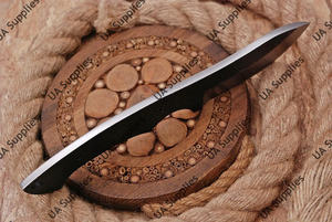 Cuchillo de hoja fija de acero al carbono forjado de venta al por mayor, tipo Full Tang, con punta de gota, para uso general, camping, caza, personalizable - Product Image 4