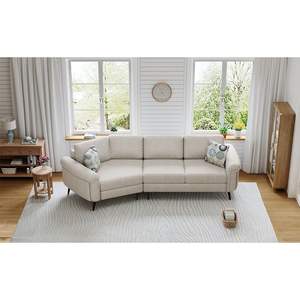 Canapé canapé incurvé 3 places rembourré beige 111 avec oreillers imprimés pour salon - Product Image 2