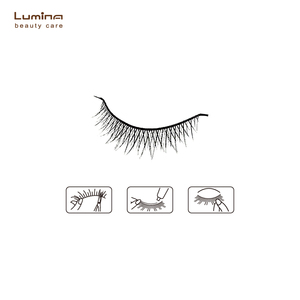 Faux cils faits main de haute qualité, styles naturels, 10 paires, coton/nylon/fibre synthétique, auto-adhésifs, réutilisables, effet 3D - Product Image 1