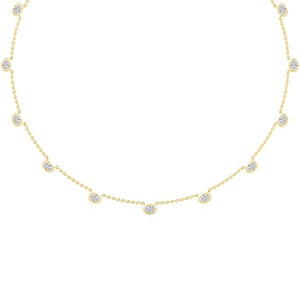 Oval Cut Lab Grown Diamond VS+ Clarity Luxury Station <b>Necklace</b> 3.52 CTW 9K Rose Gold <b>Fine</b> Jewelry 16 Inch - Product Image 4