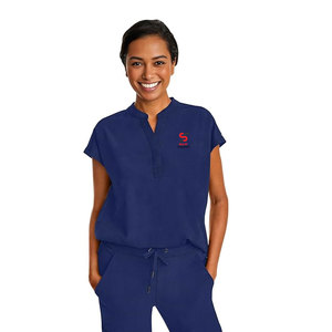 Tenue de travail légère Solid Trader pour chirurgiens et infirmières, matière extensible quadridirectionnelle, design moderne, uniforme d'hôpital - Product Image 1