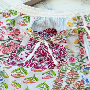 Pantalon Harem en Coton Patchwork Artisanal, Motif Floral Bohème, Coupe Classique, Séchage Rapide, Style Vintage, Idéal pour le Yoga et les Festivals - Product Image 5