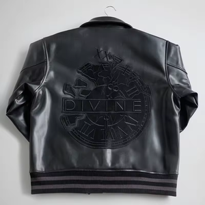 Blouson bomber en jean noir pour homme MANWA, col rabattu, fermeture éclair sur le devant, streetwear, coupe-vent, respirant, coupe régulière, court - Product Image 5