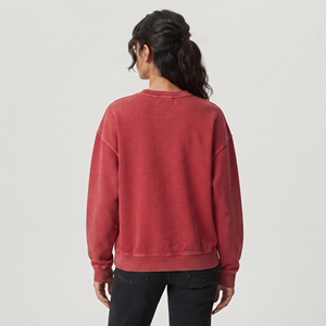 Women's Oversized Crew Neck Sweatshirt With Applique Embroidery Sweatshirts Ladies <b>Drop</b> Shoulder 500 GSM Fleece Sweat Shirts - Product Image 2
