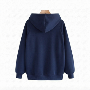 Custom DROGEN EXPORT <b>Navy</b> Blue Solid <b>Hoodie</b> Breathable Quick Dry Polyester/Cotton 350g Embroidered Winter Fashion Jersey <b>Men's</b> - Product Image 2