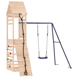 Parque Infantil Grande y Resistente para Exteriores con Columpios de Madera de Pino Sólido Azul Natural - Una Opción Duradera y Atractiva - Product Image 3