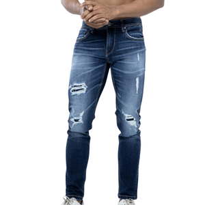 Jeans de Mezclilla Elásticos para Hombre, Transpirables, Lavables, con Estampado 3D, Tejido Sólido, Casuales, Primavera, Venta al por Mayor, OEM, ODM - Product Image 5