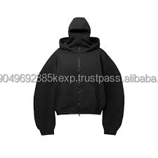 Sweat-shirts à capuche thermiques surdimensionnés à fermeture éclair intégrale en molleton français 100% coton personnalisés avec impression en mousse unisexe - Product Image 2