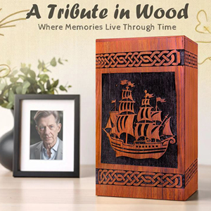 Custom Wooden Ash Urn with Laser Engraving Luxury Wooden Keepsake Urn Collection by AYAANS - Product Image 5